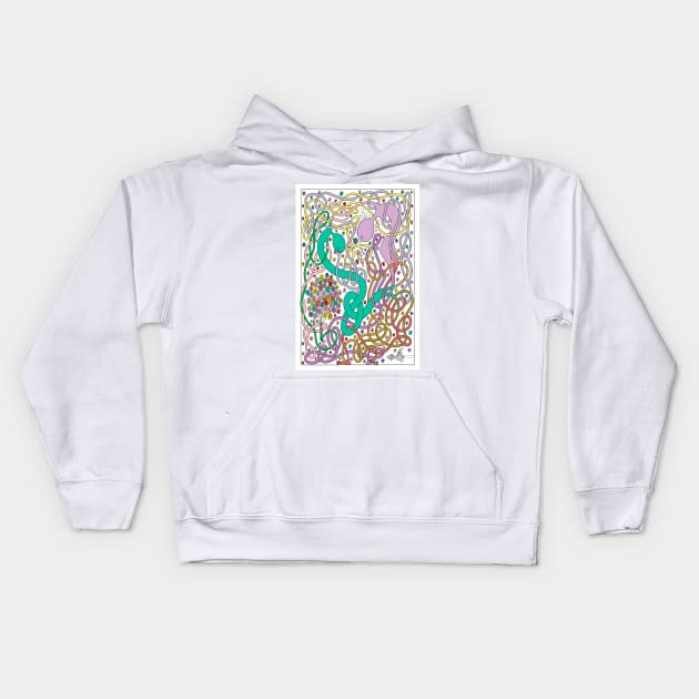 Mr Squiggly Flowers For Mom Kids Hoodie by becky-titus